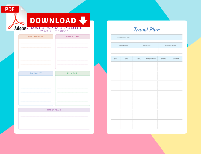 Travel itinerary template